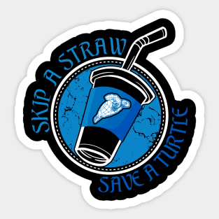 Skip A Straw Save A Turtle Ocean Lover Sticker